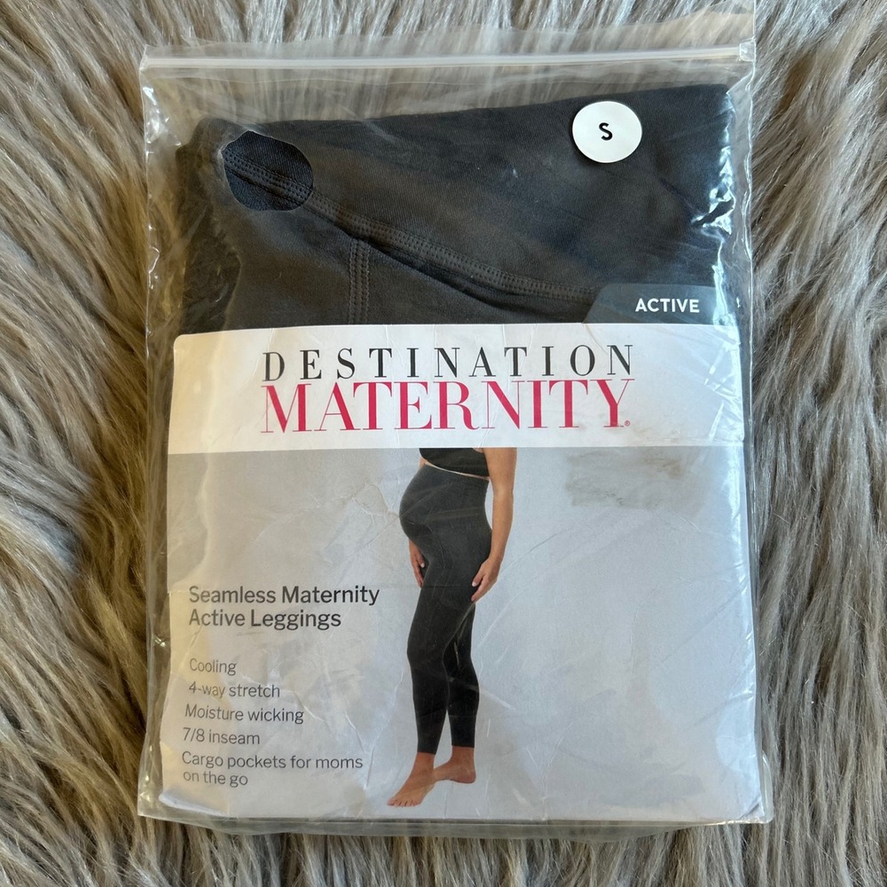 Destination Maternity Seamless Active Maternity Leggings Women's Size Small Gray
